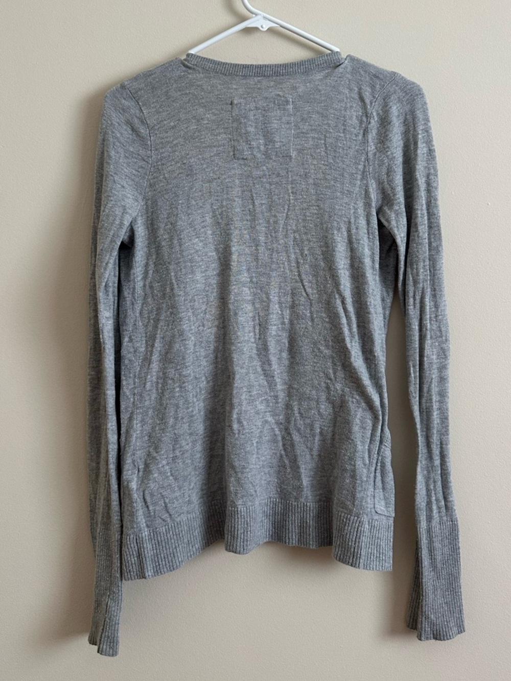A&F Grey Ruffle Cardigan - Picture 2 of 6
